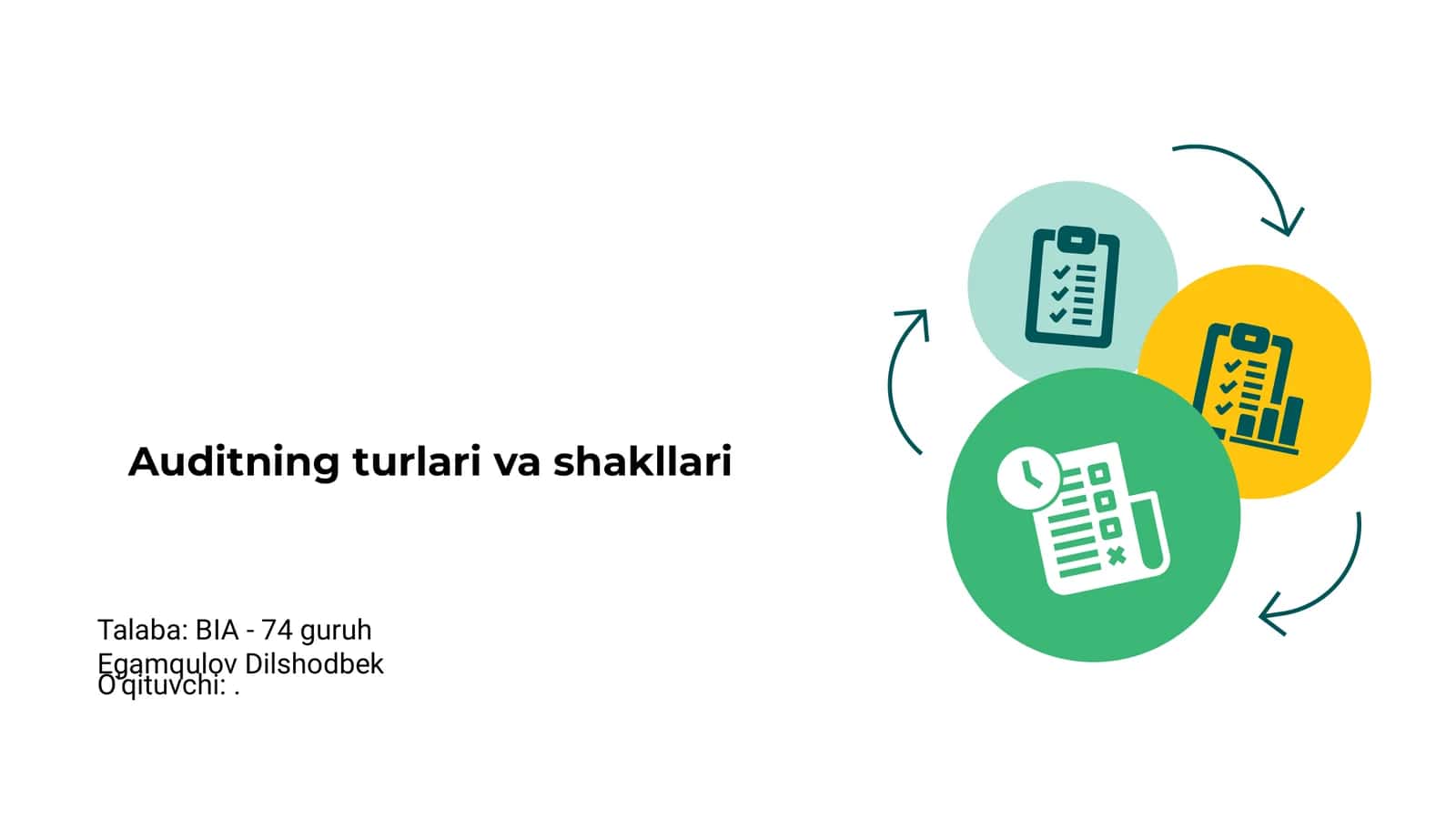 Auditning turlari va shakllari