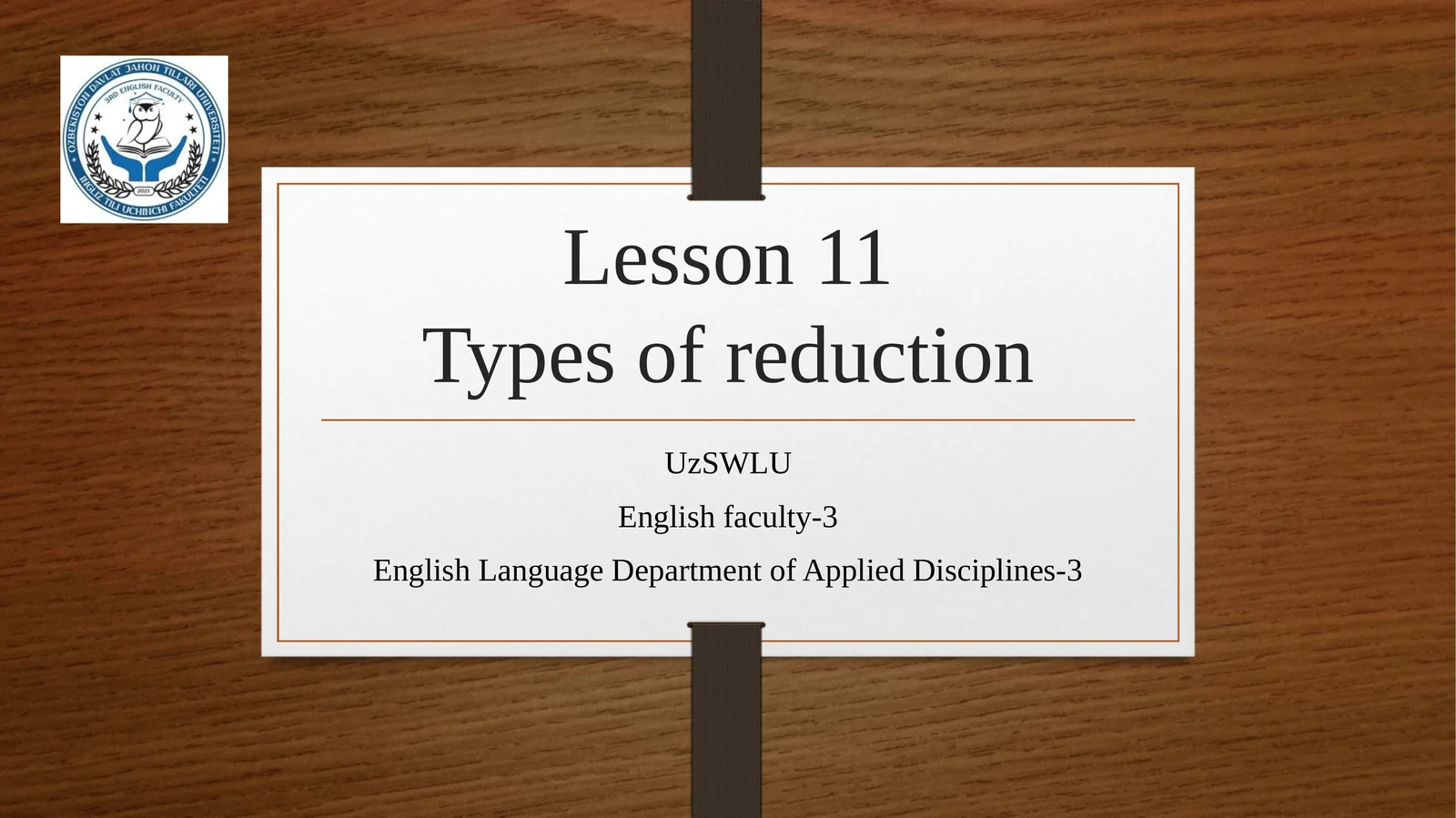Types of reduction