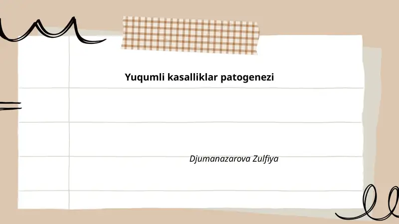 Yuqumli kasalliklar patogenezi
