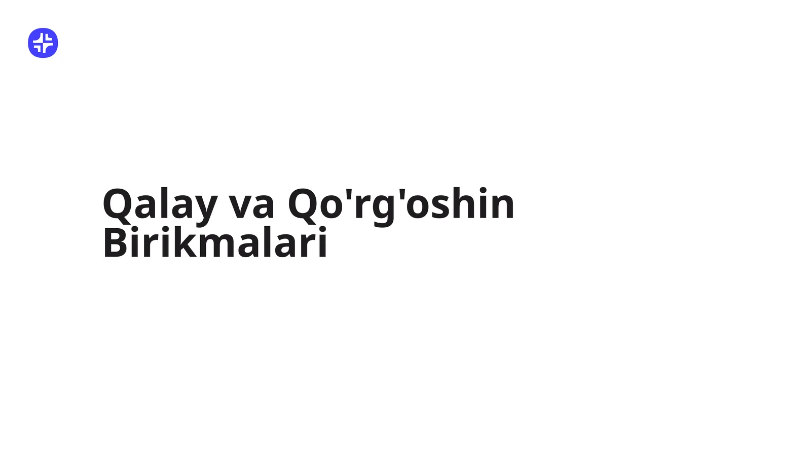 Qalay va Qo'rg'oshin Birikmalari