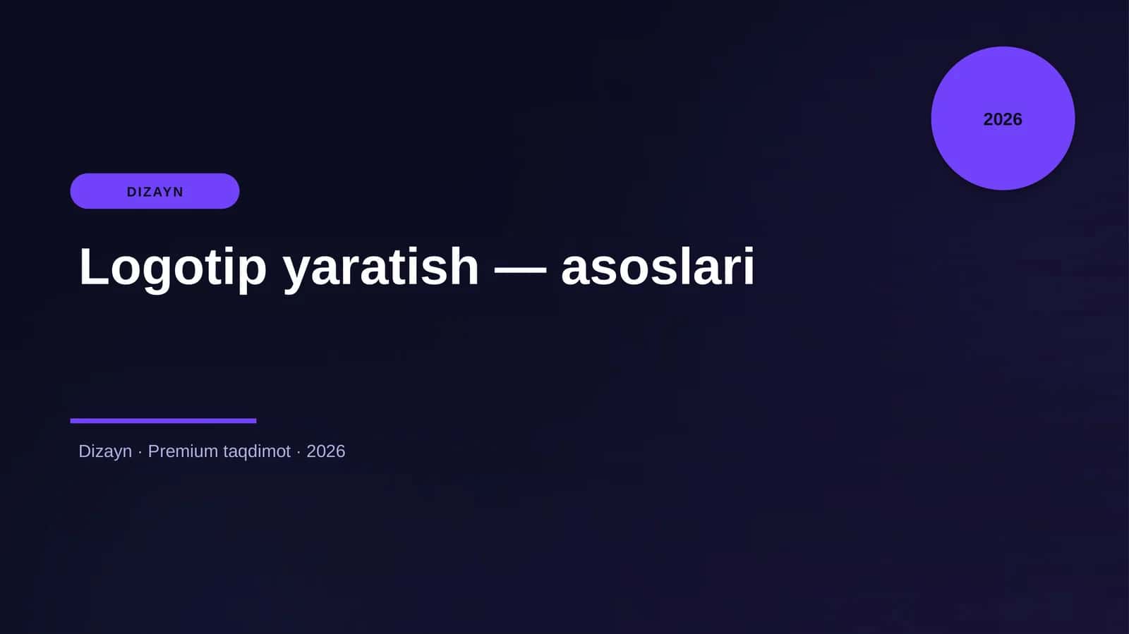 Logotip yaratish — asoslari