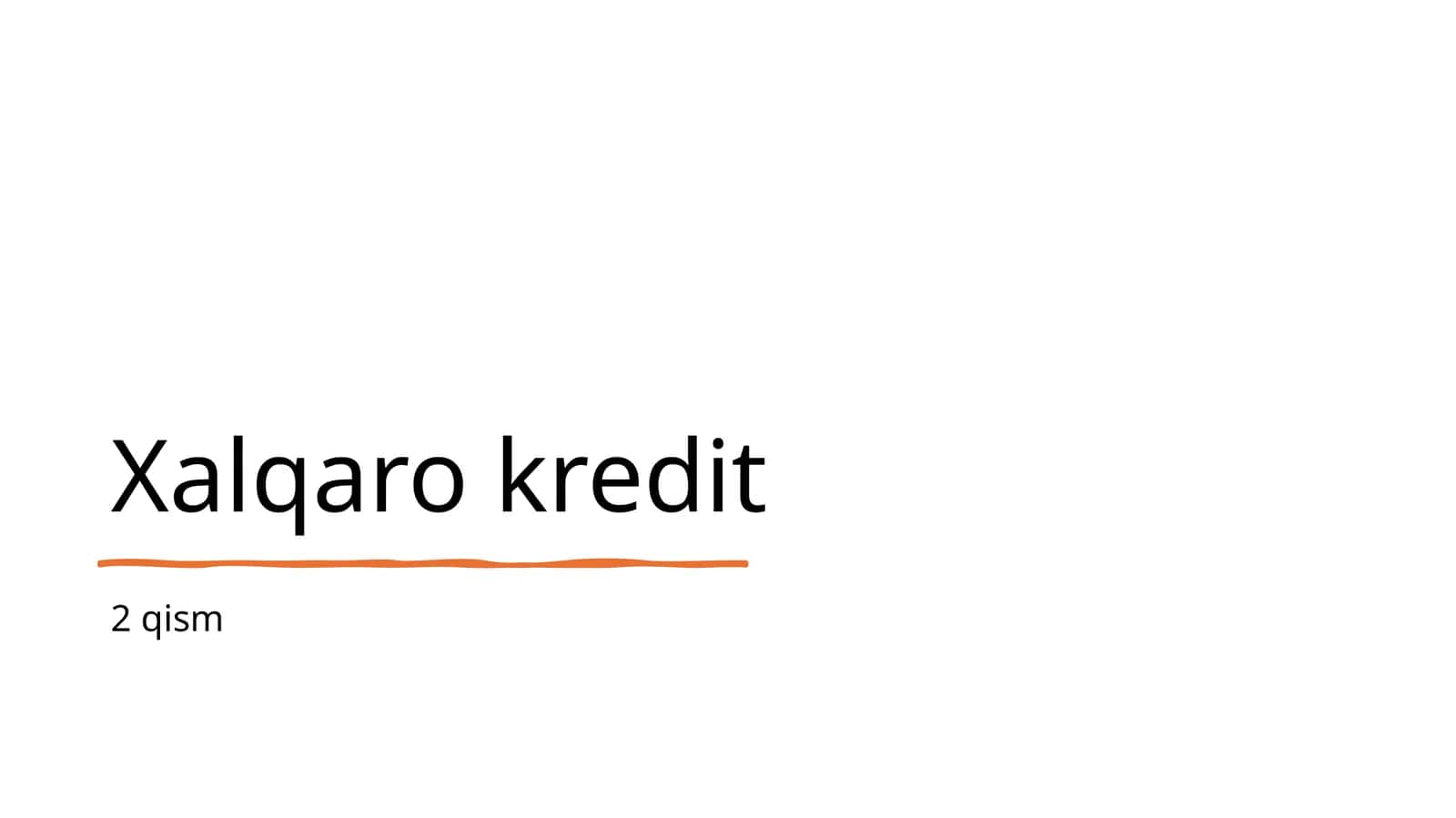 Xalqaro kredit