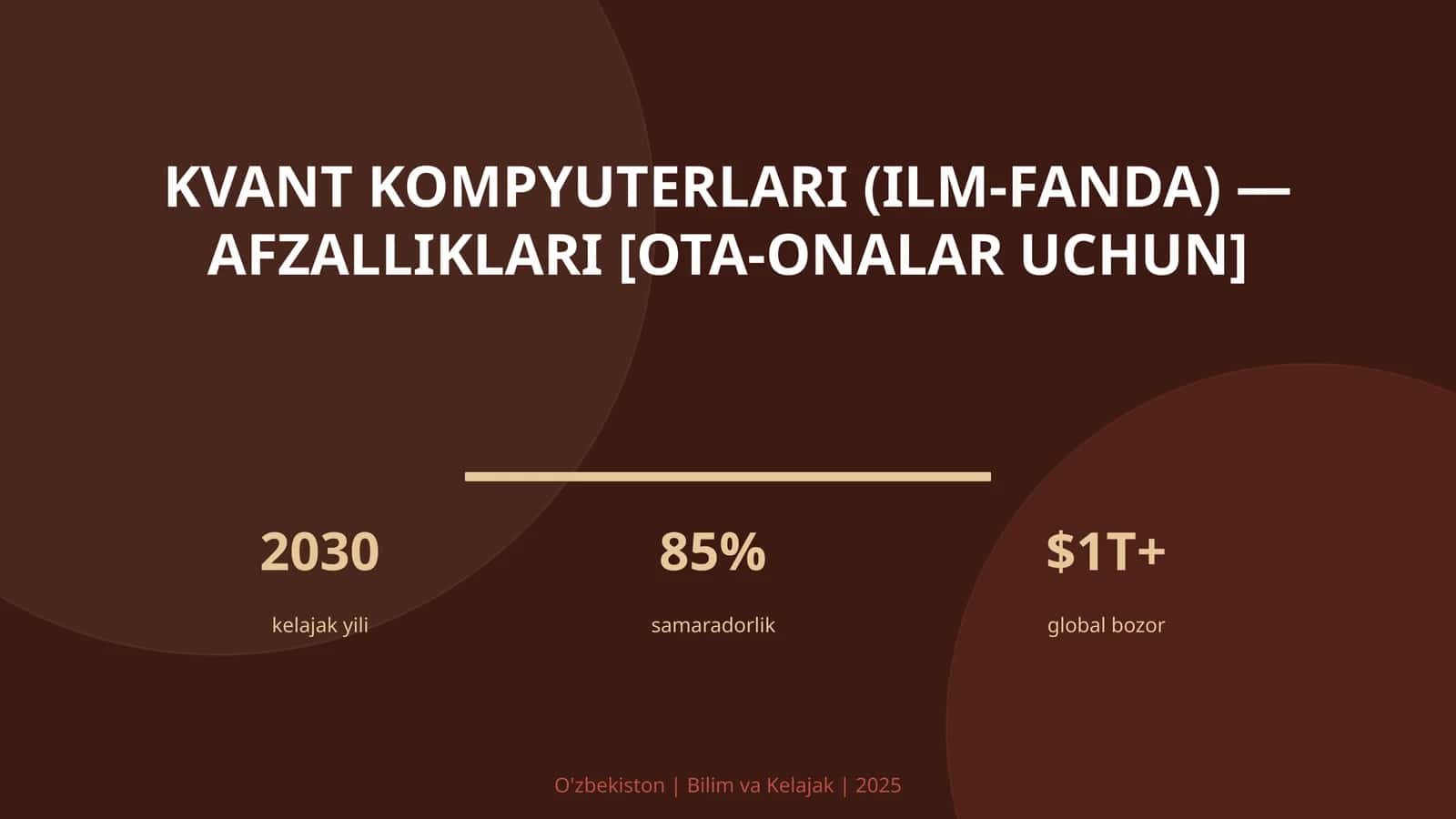 KVANT KOMPYUTERLARI (ILM-FANDA) — AFZALLIKLARI [OTA-ONALAR UCHUN]