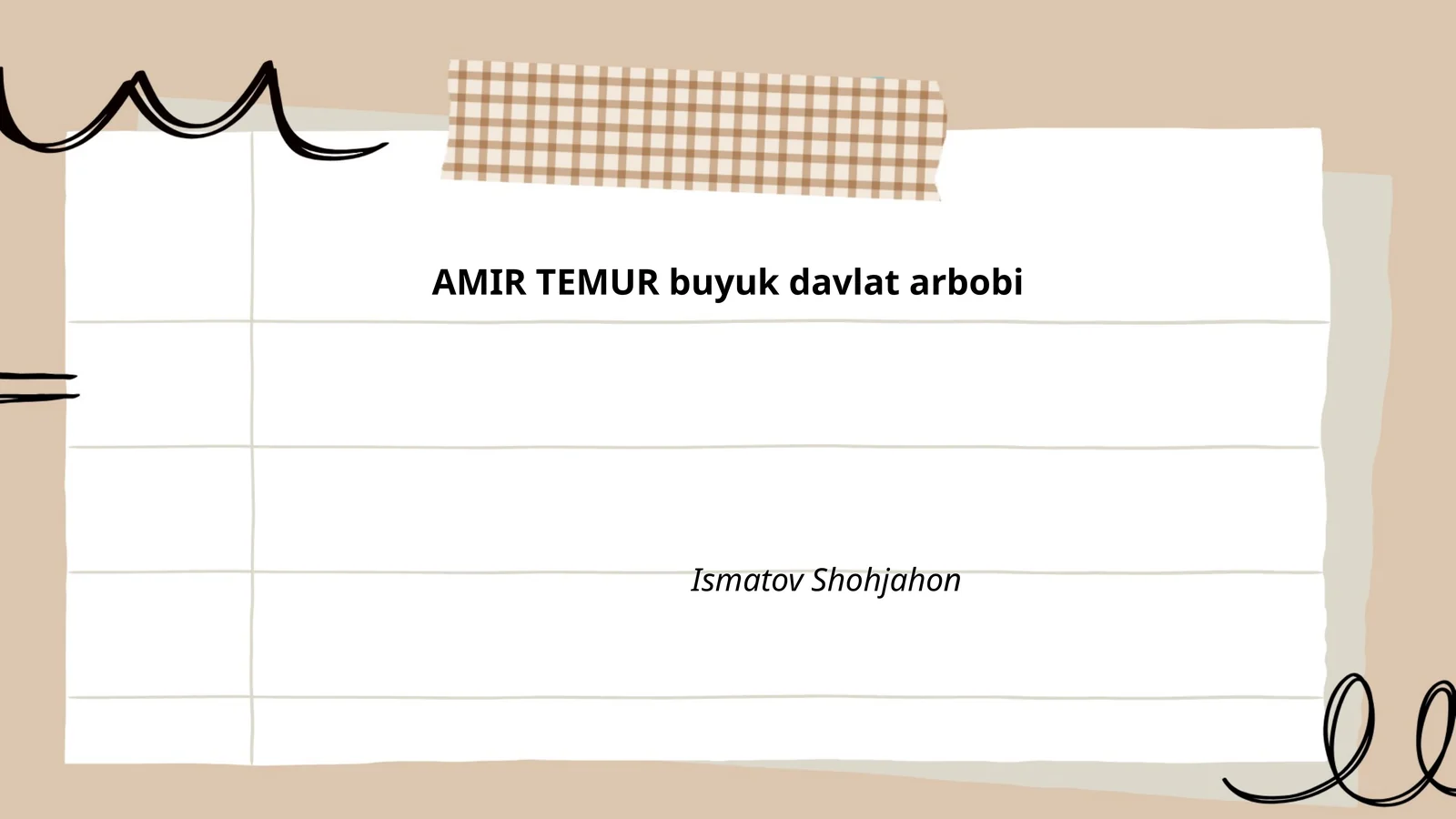 AMIR TEMUR buyuk davlat arbobi