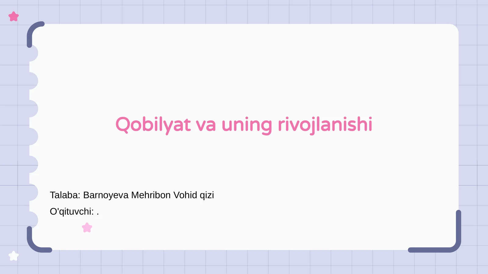 Qobilyat va uning rivojlanishi