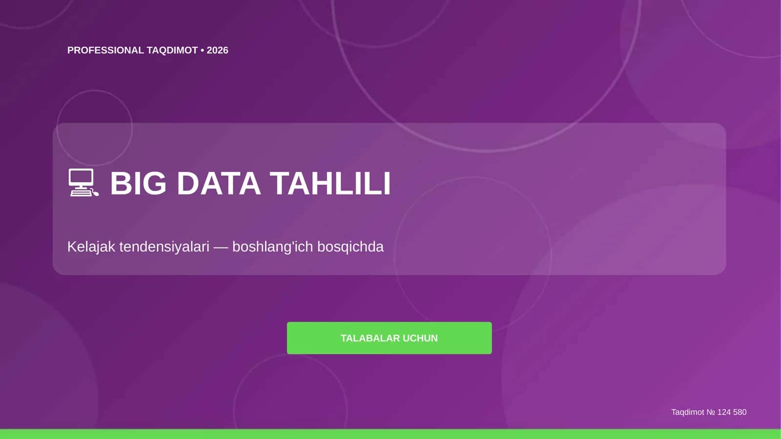 Big Data Tahlili: Kelajak tendensiyalari - boshlang'ich bosqichda