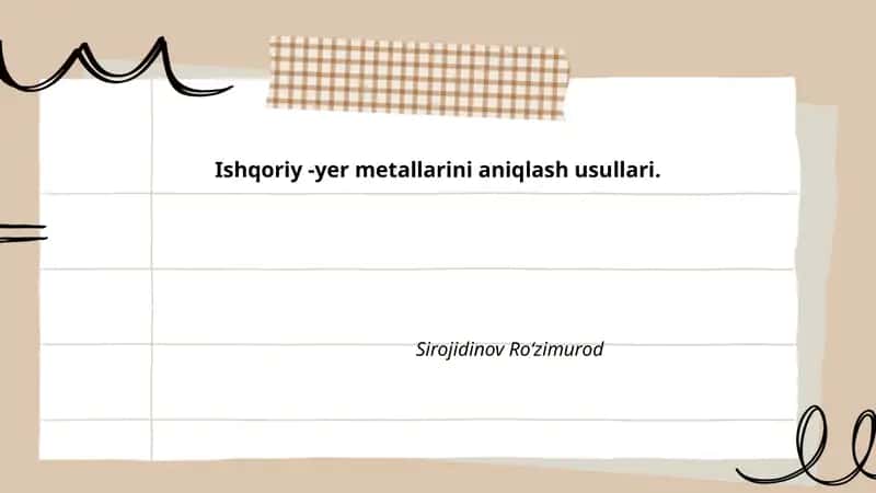 Ishqoriy -yer metallarini aniqlash usullari.