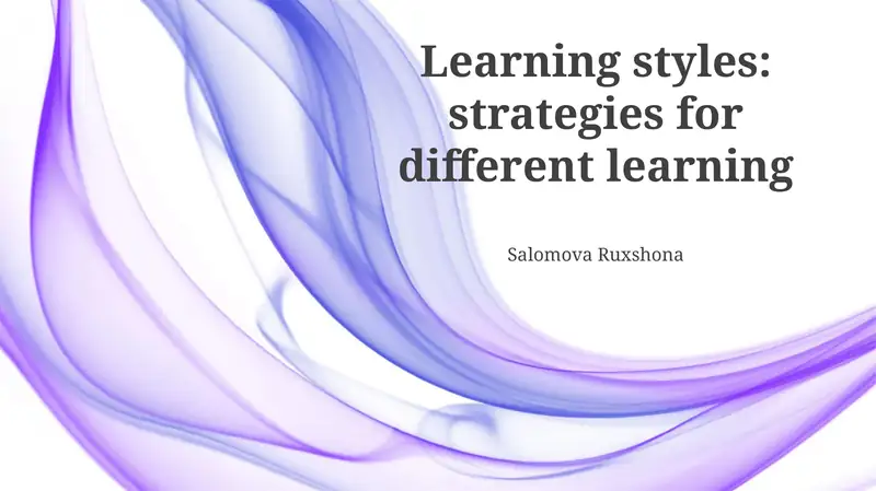 Learning styles: strategies for different learning