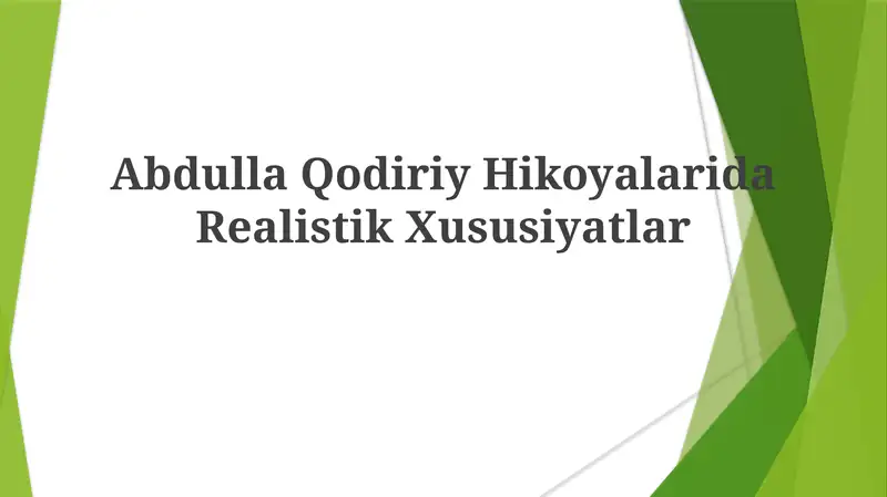 Abdulla Qodiriy Hikoyalari