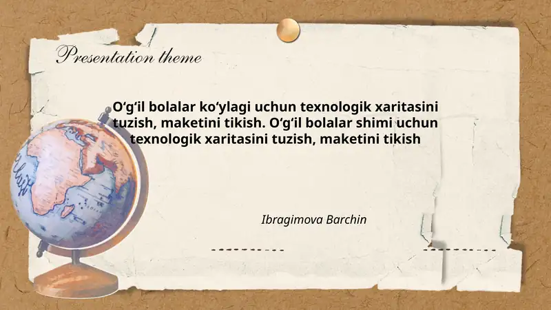O‘g‘il bolalar ko‘ylagi uchun texnologik xaritasini tuzish, maketini tikish