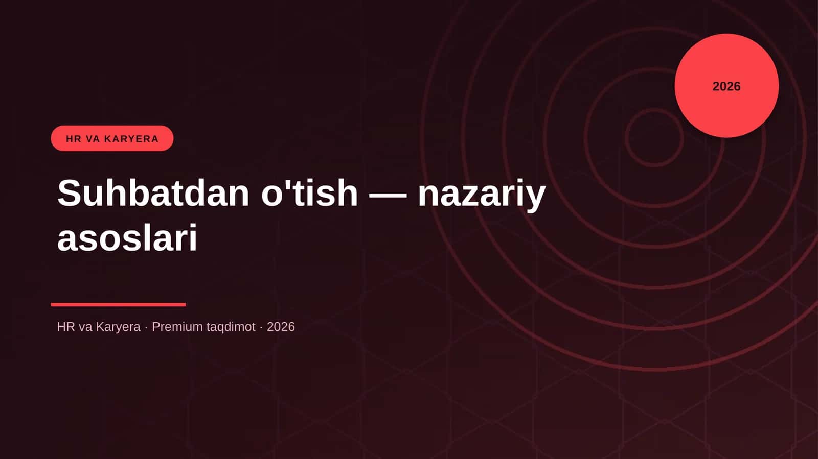Suhbatdan o'tish — nazariy asoslari