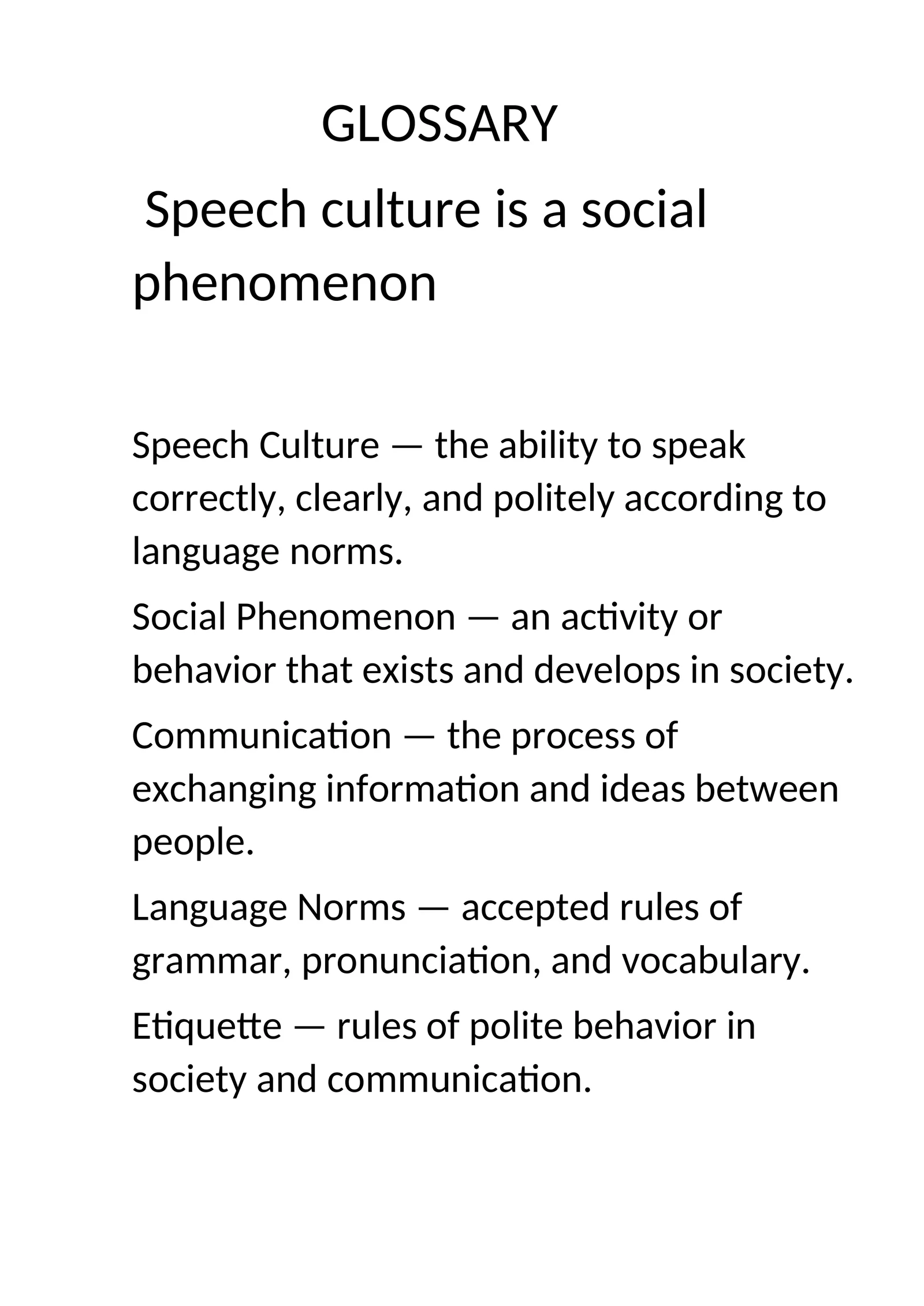 Speech culture