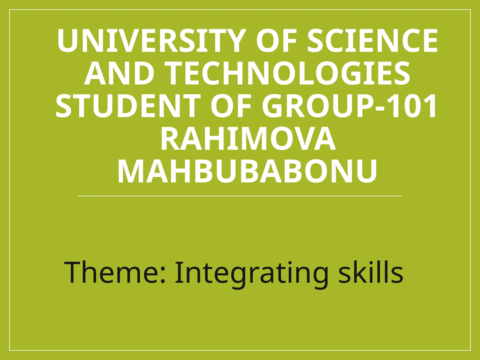 Integrating Skills by Peter Lucantoni