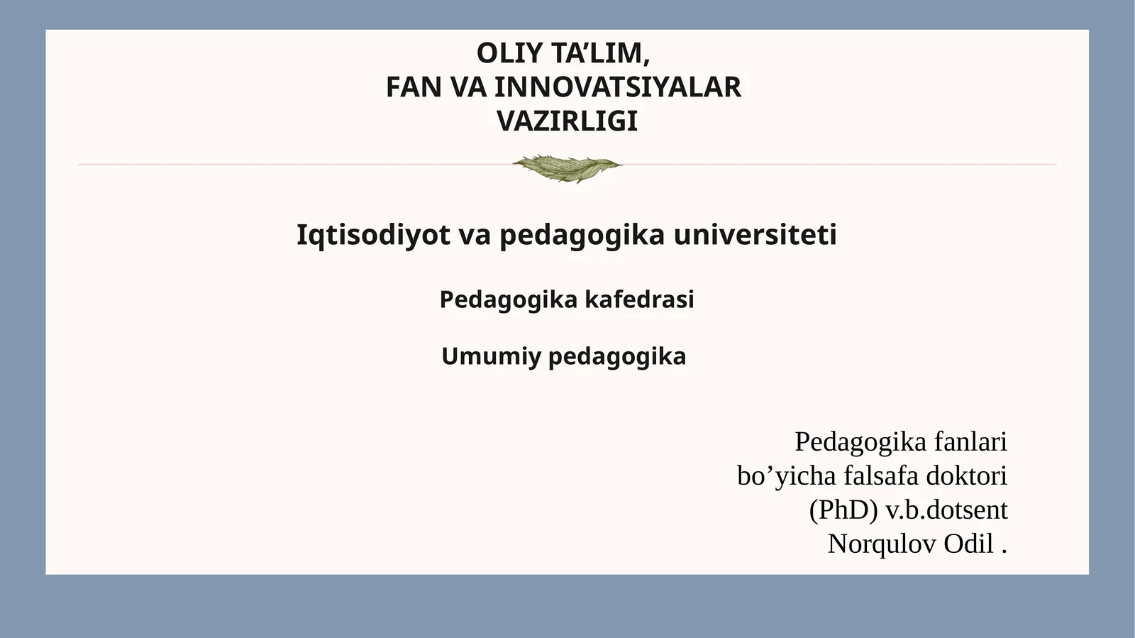 Norqulov Odil