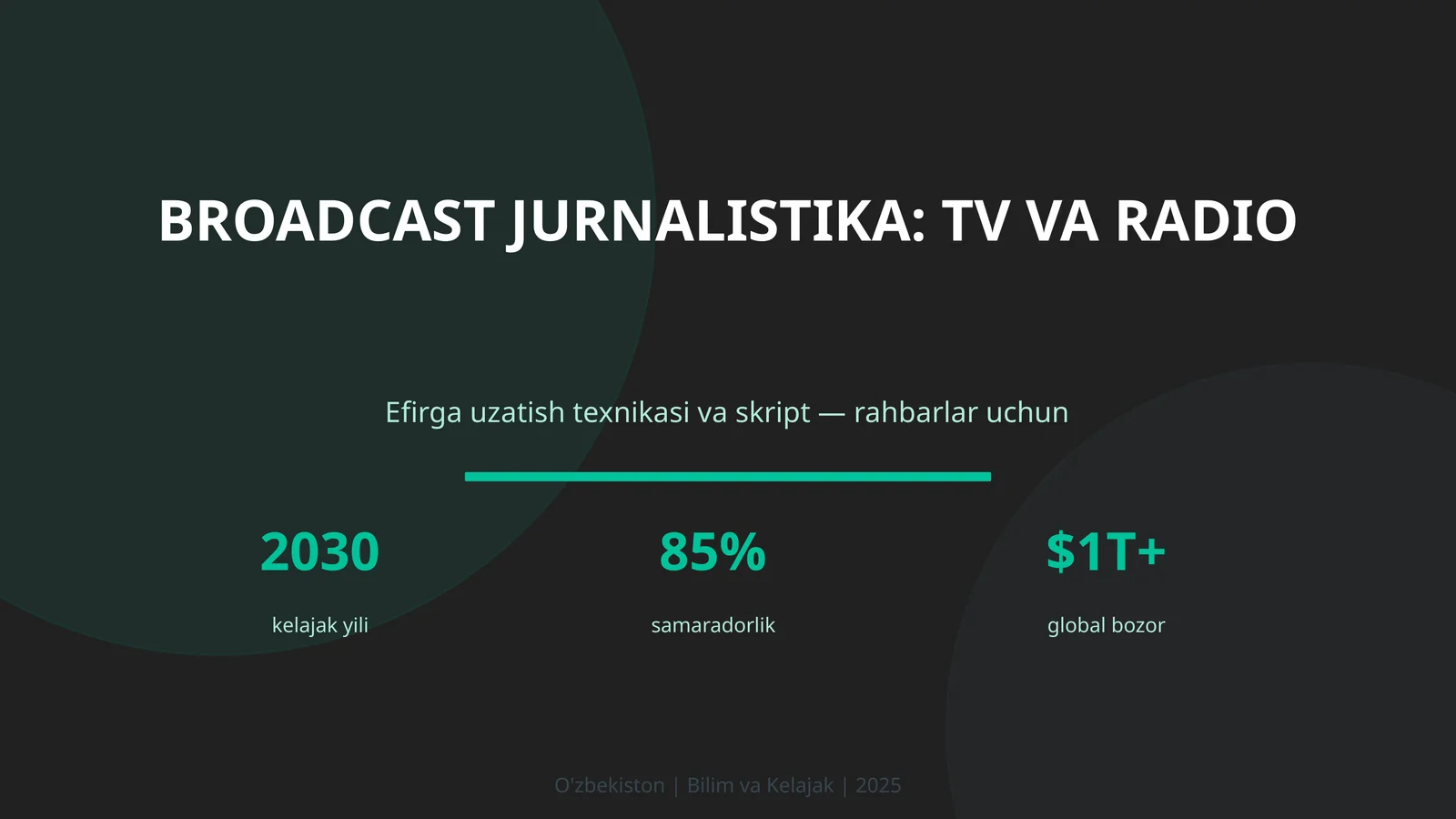 Broadcast jurnalistika: TV va radio