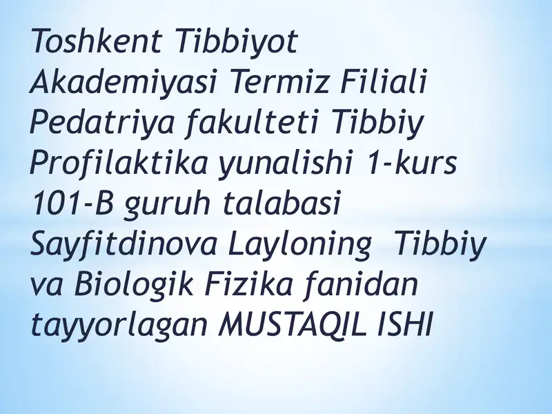 Lazerning Tibbiyotda Qo'llanishi