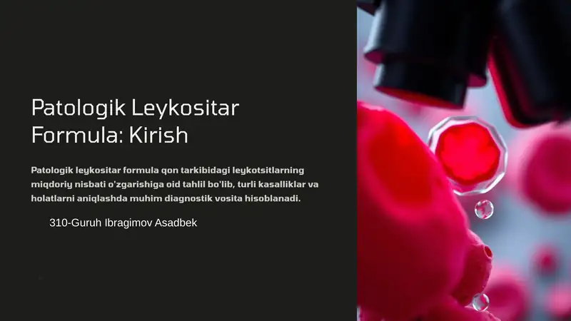 Patologik Leykositar Formula: Kirish