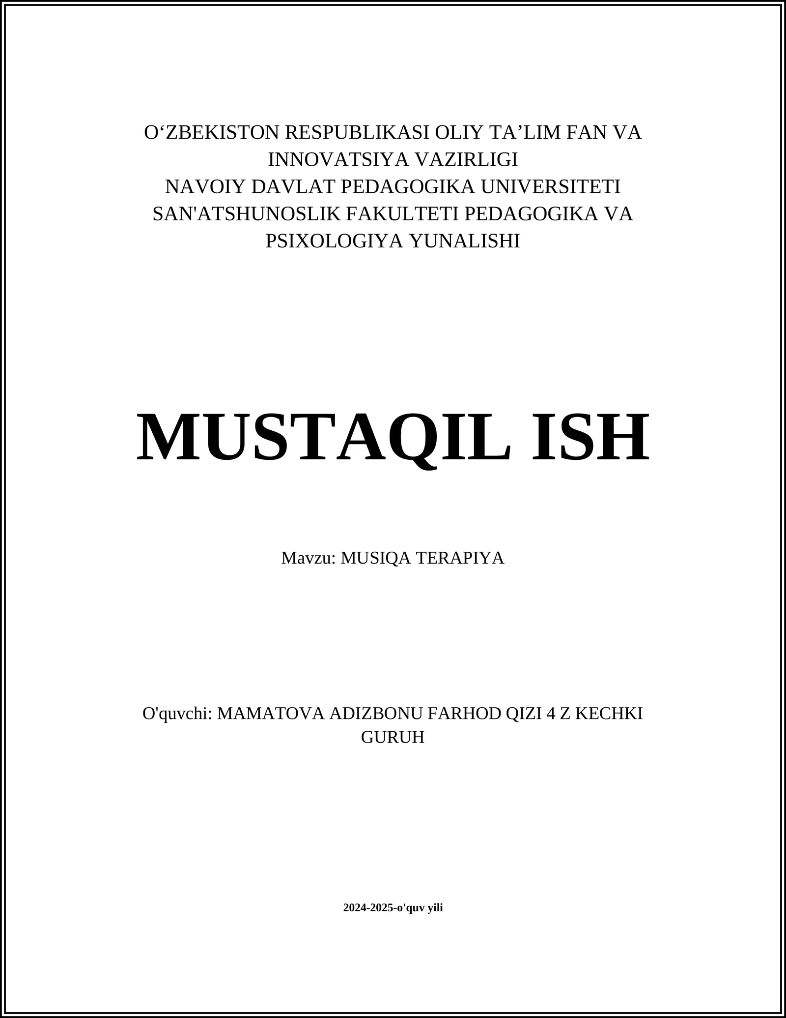 MUSIQA TERAPIYA