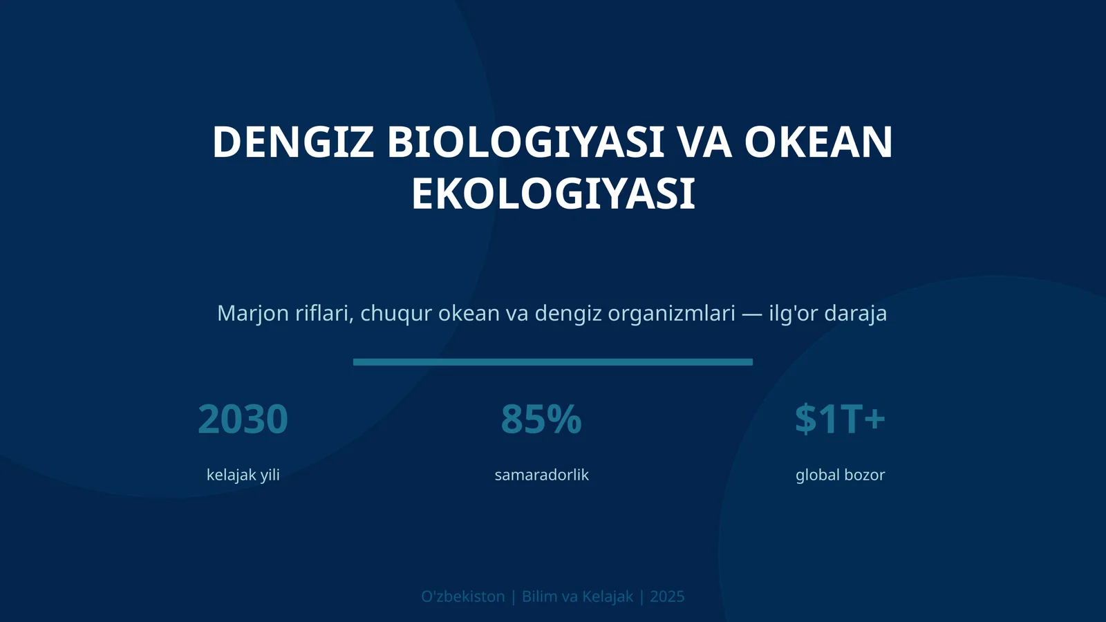 Dengiz biologiyasi va okean ekologiyasi