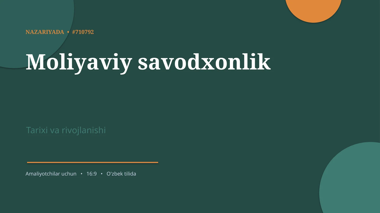 Moliyaviy savodxonlik