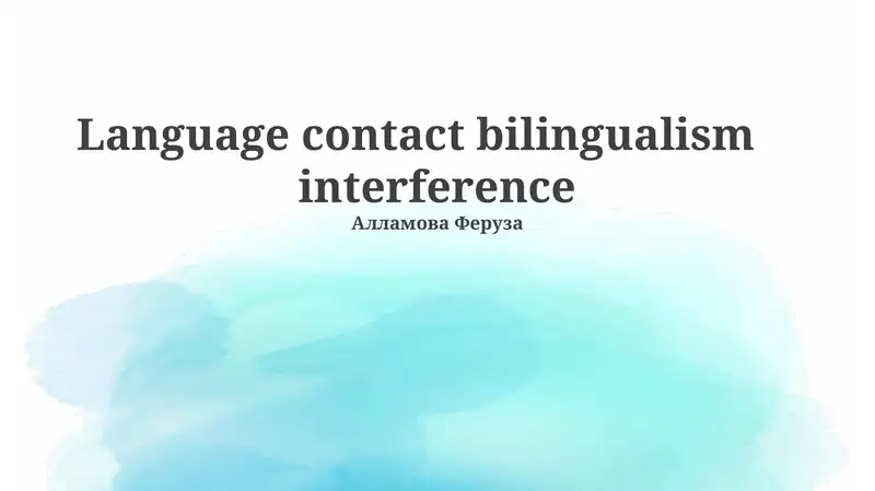 Language contact bilingualism
