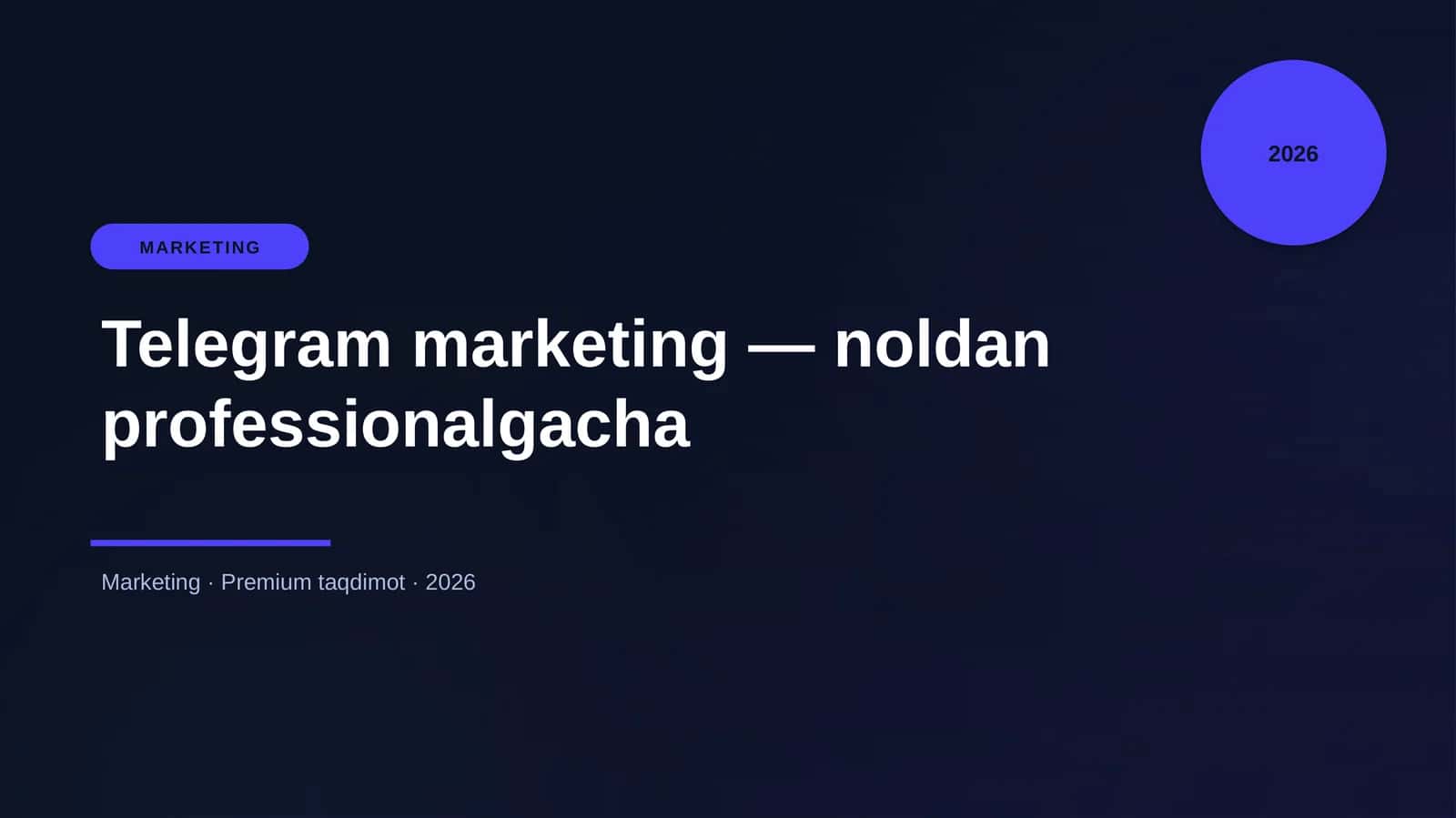 Telegram marketing — noldan professionalgacha