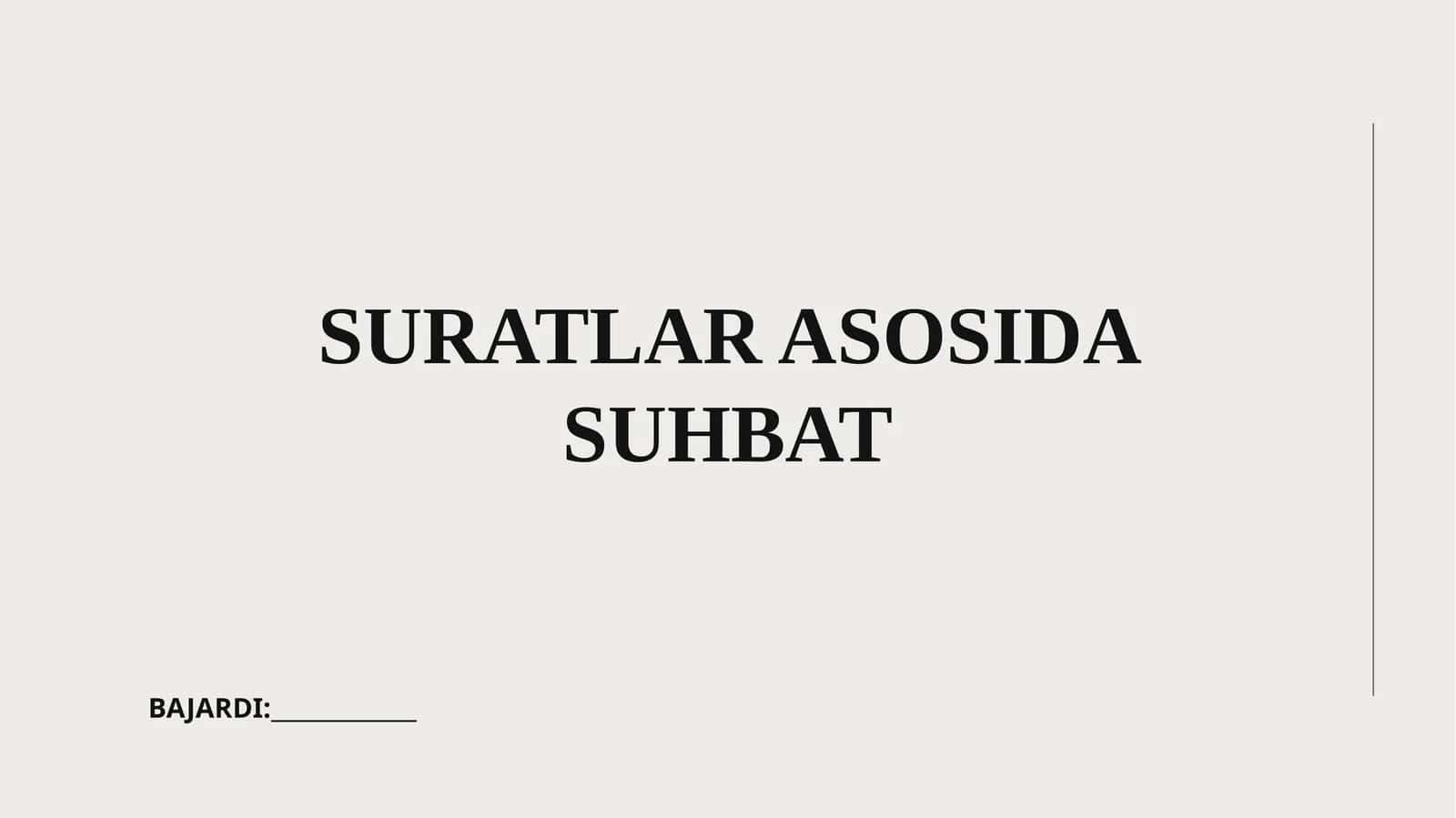 Suratlar asosida suhbat