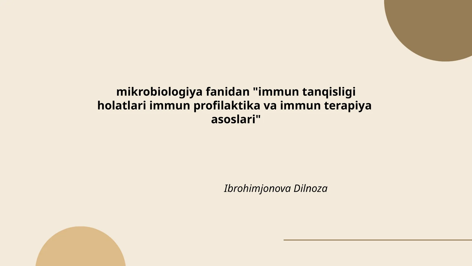 Immun tanqisligi holatlari immun profilaktika va immun terapiya asoslari