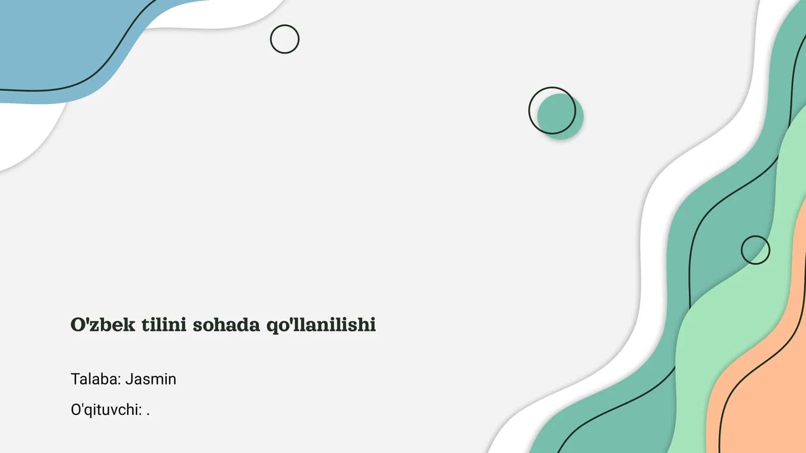 O'zbek tilini sohada qo'llanilishi
