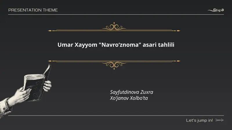Umar Xayyom "Navroʻznoma" asari tahlili