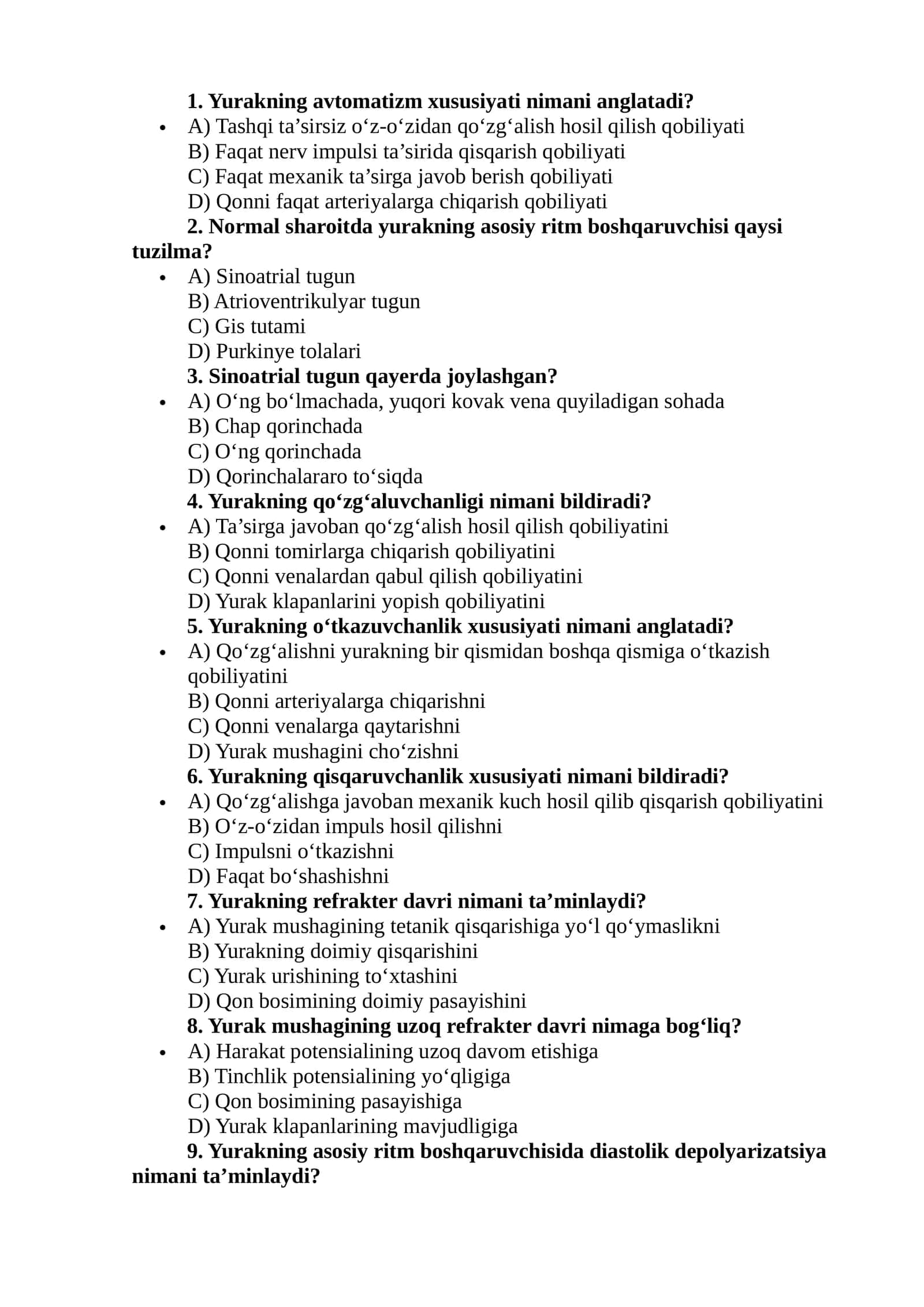 Sinoatrial tugun joylashuvi