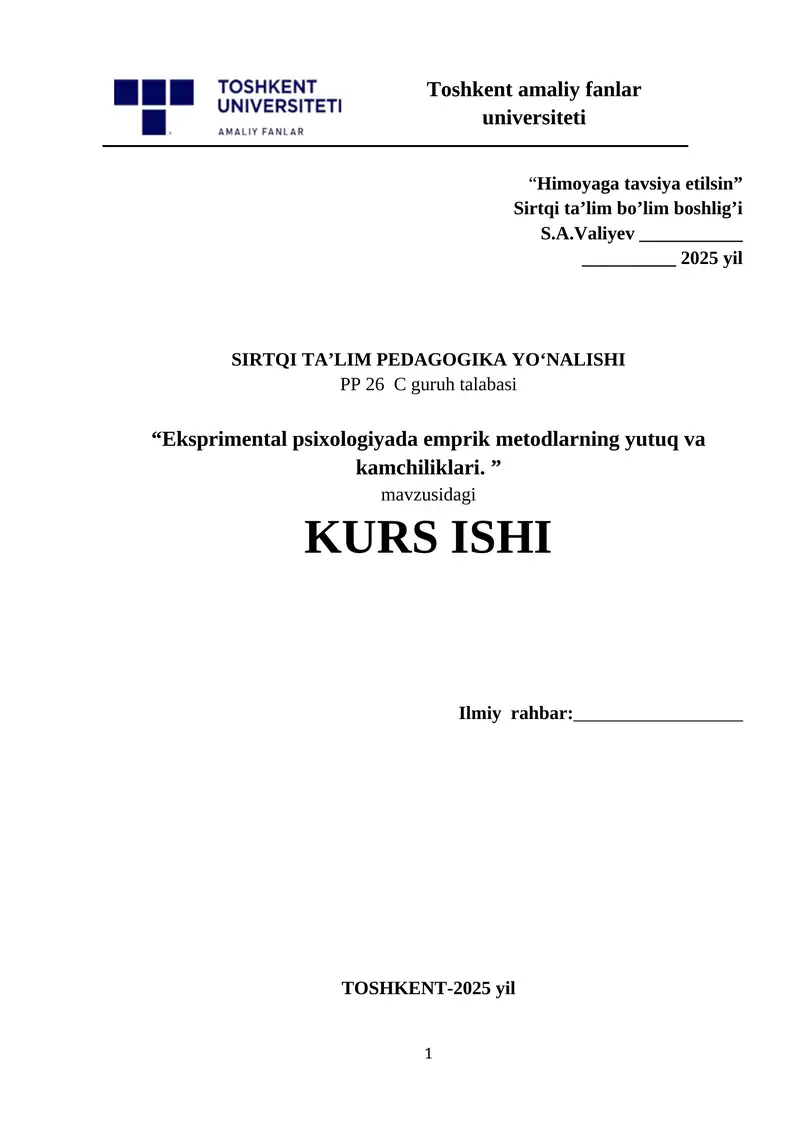 Eksprimental psixologiyada emprik metodlarning yutuq va kamchiliklari