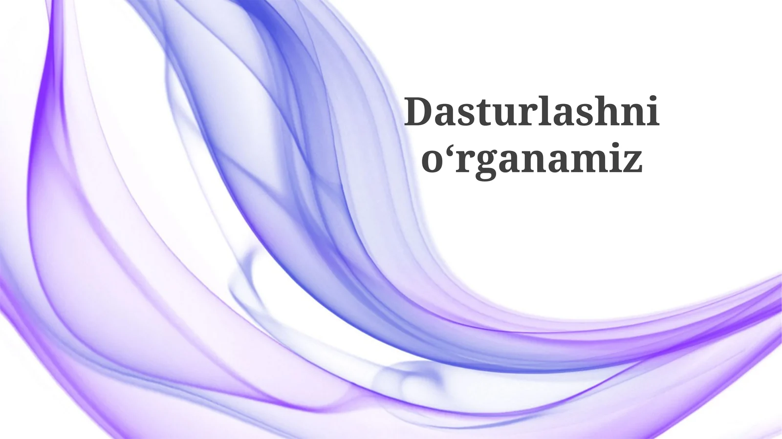 Dasturlash Tilining Asoslari