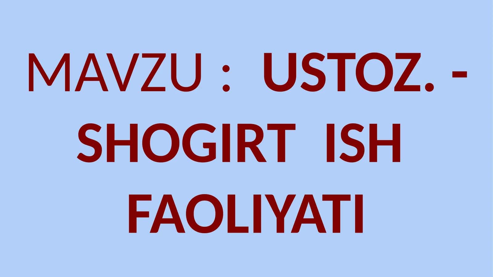 USTOZ