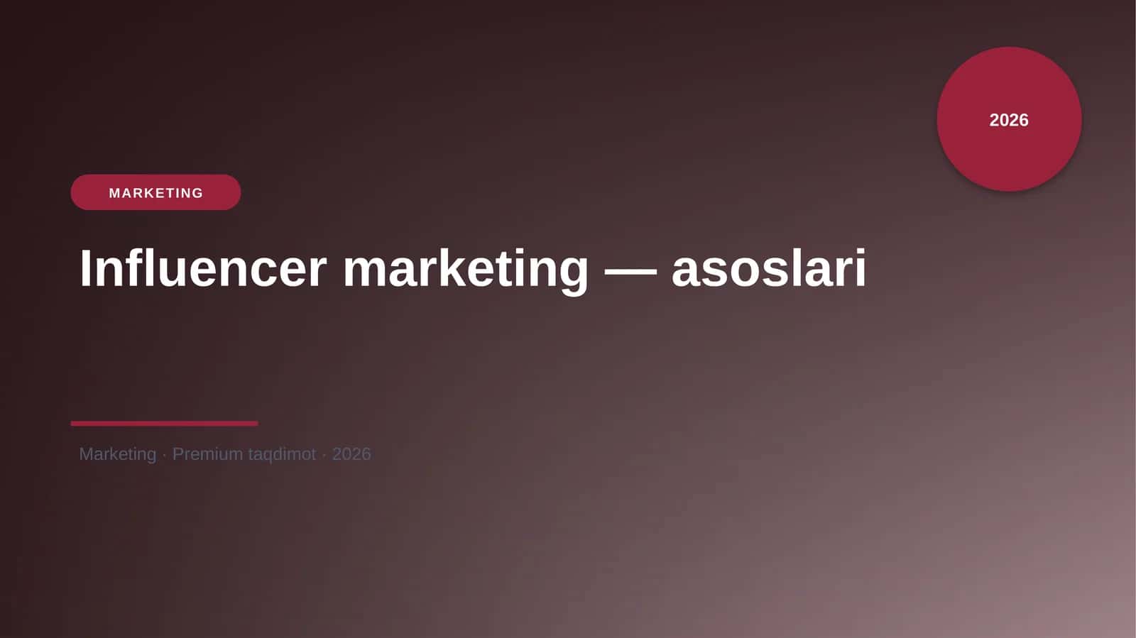 Influencer marketing — asoslari