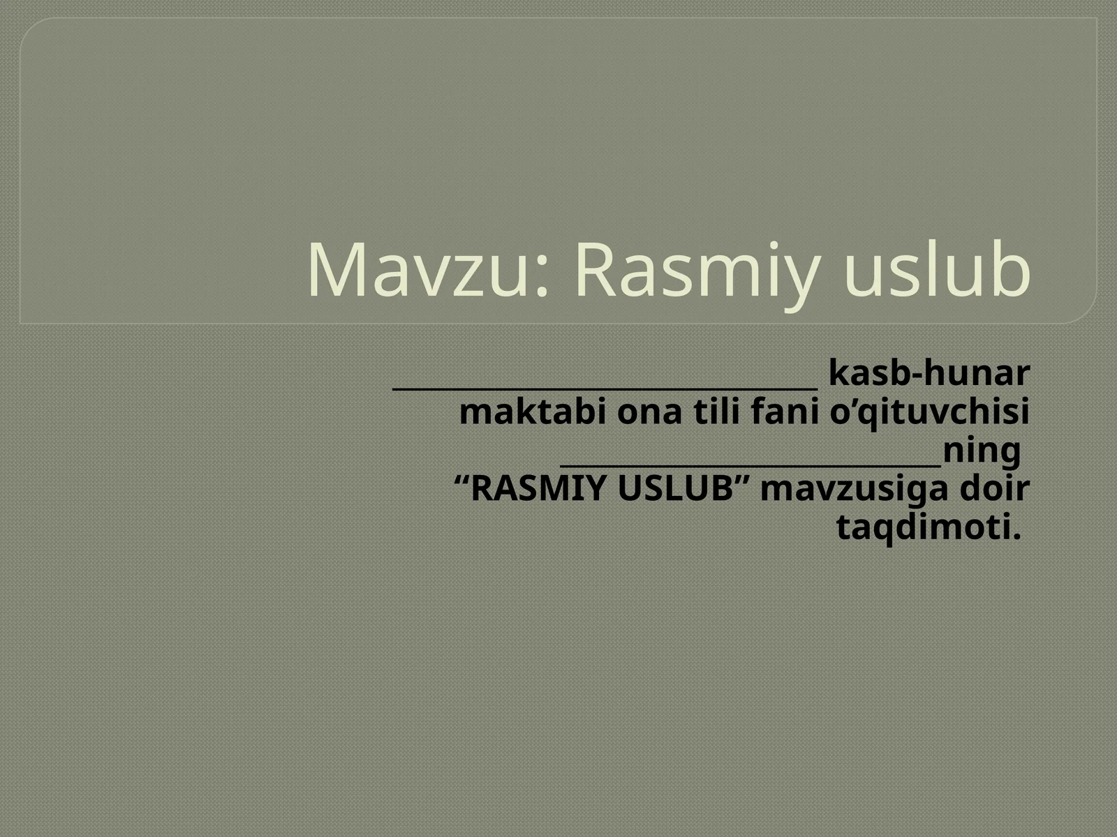 Rasmiy uslub