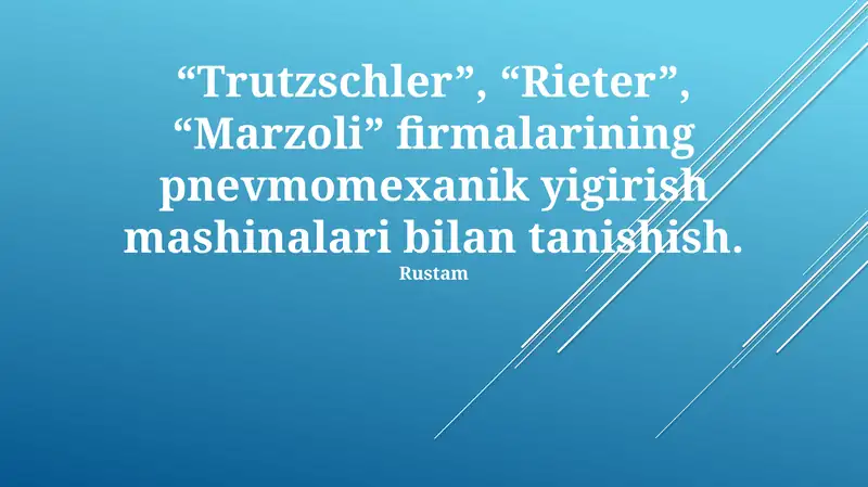 Pnevmomexanik yigiruv mashinalari
