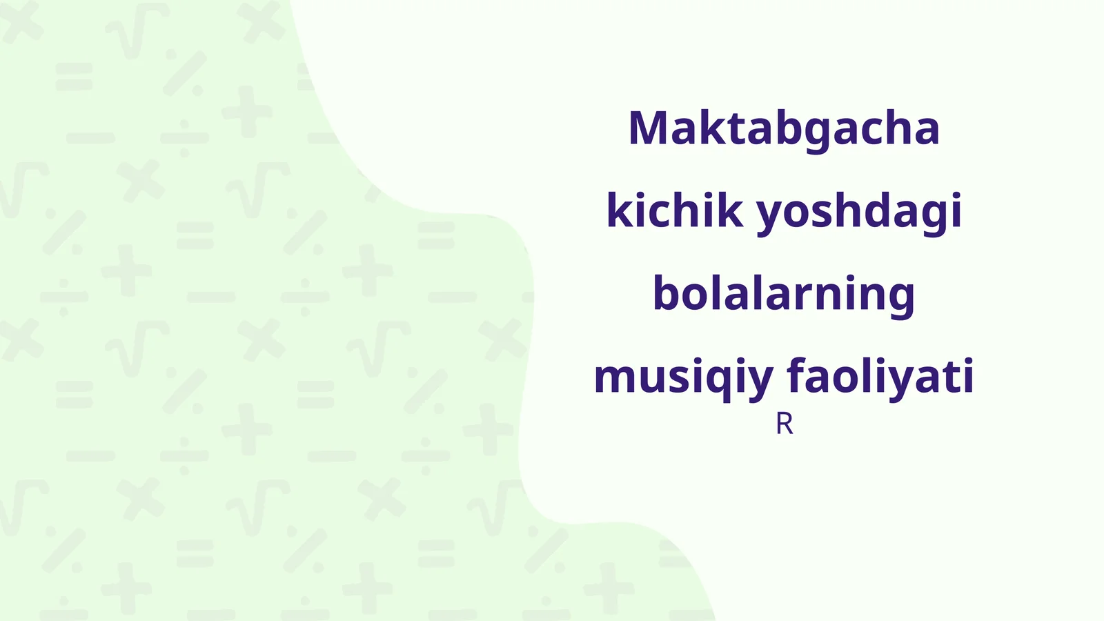 Maktabgacha kichik yoshdagi bolalarning musiqiy faoliyati