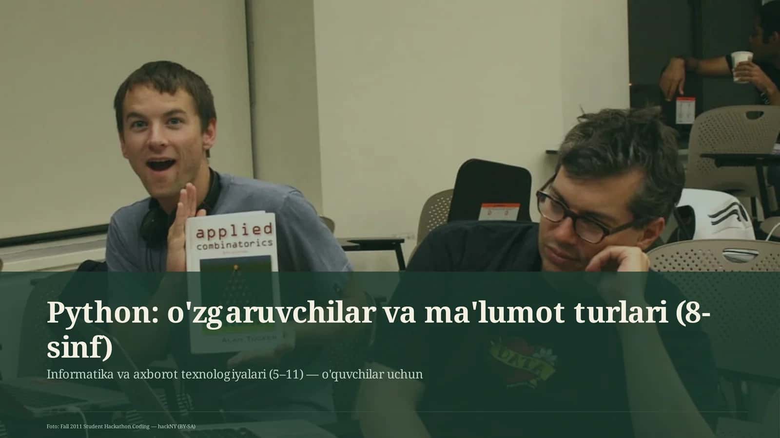 Python: o'zgaruvchilar va ma'lumot turlari (8-sinf)