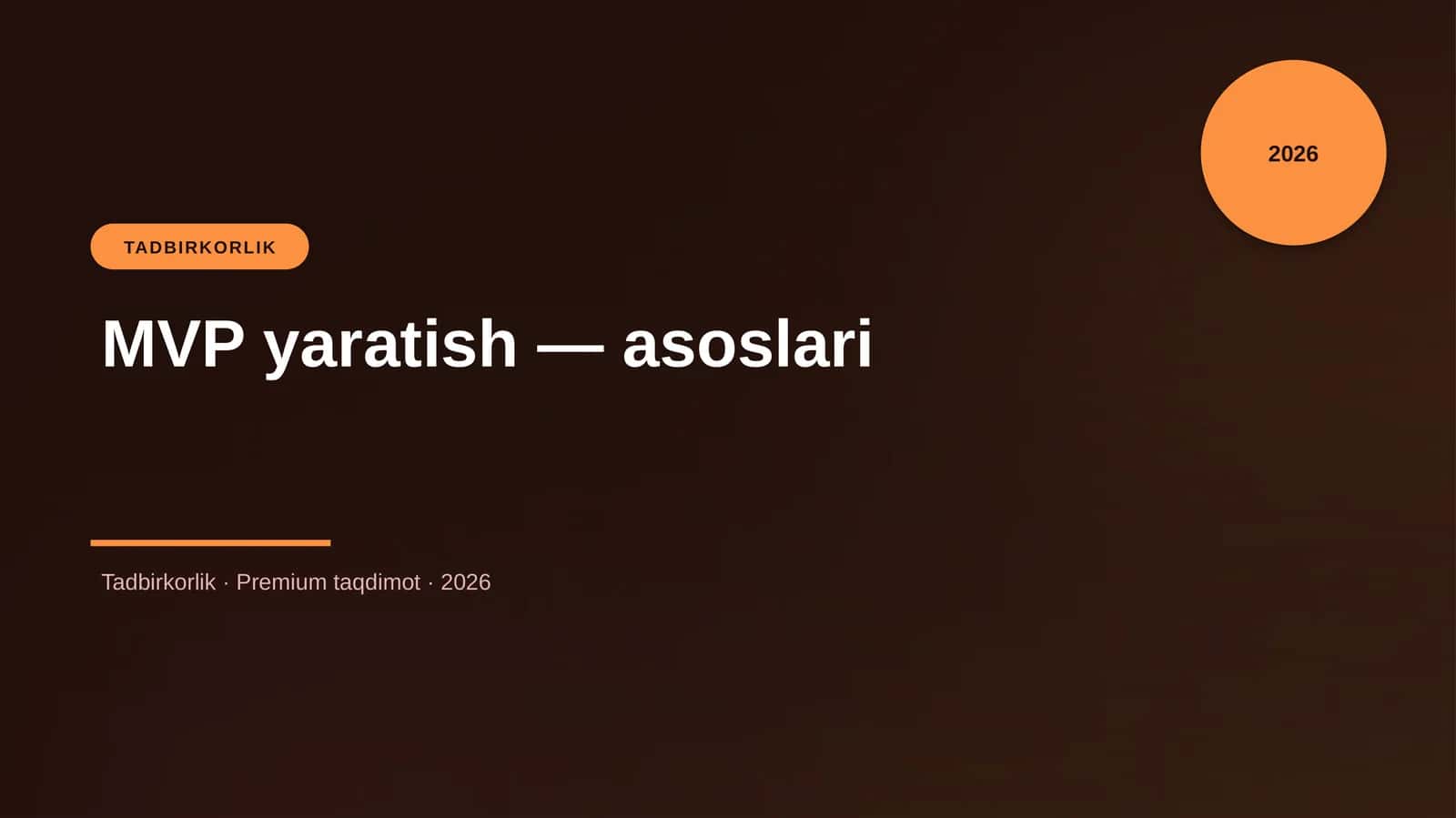 MVP yaratish — asoslari