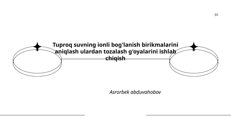 Tuproq suvning ionli bog'lanish birikmalarini aniqlash