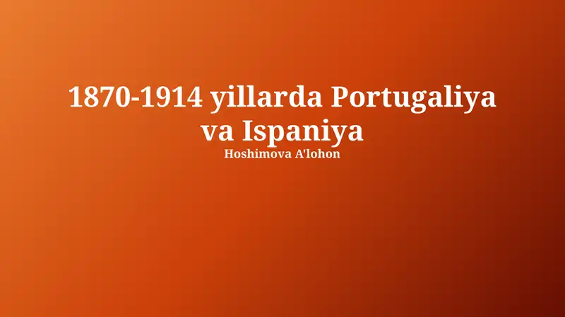 1870-1914 yillarda Portugaliya va Ispaniya
