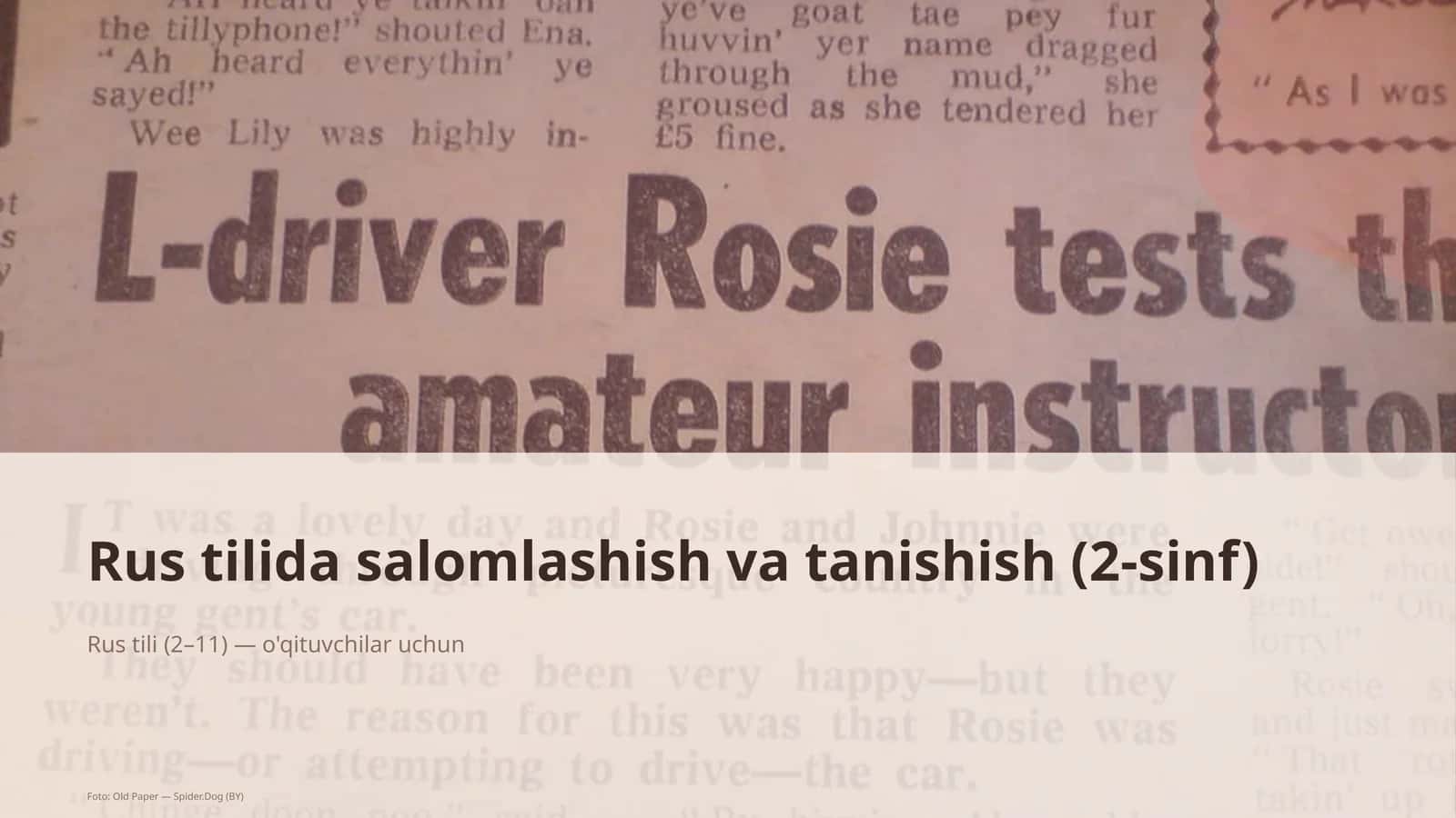 Rus tilida salomlashish va tanishish (2-sinf)