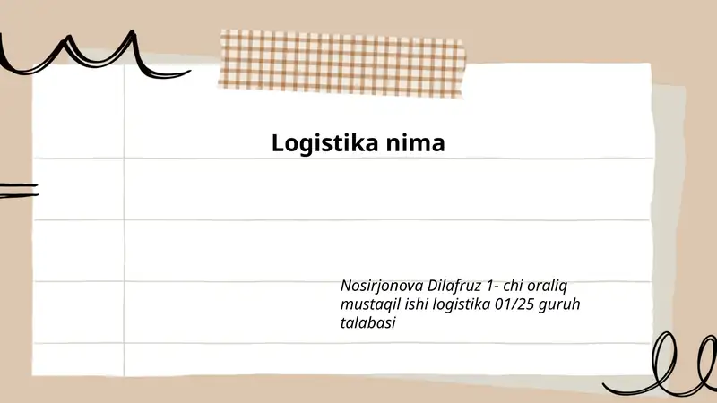 Logistika nima