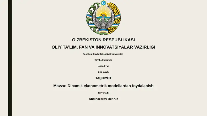 Dinamik ekonometrik modellardan foydalanish