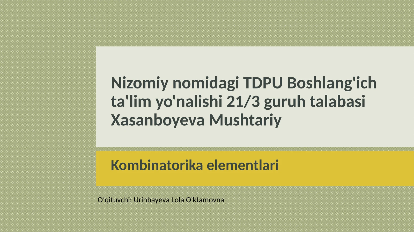 Kombinatorika elementlari