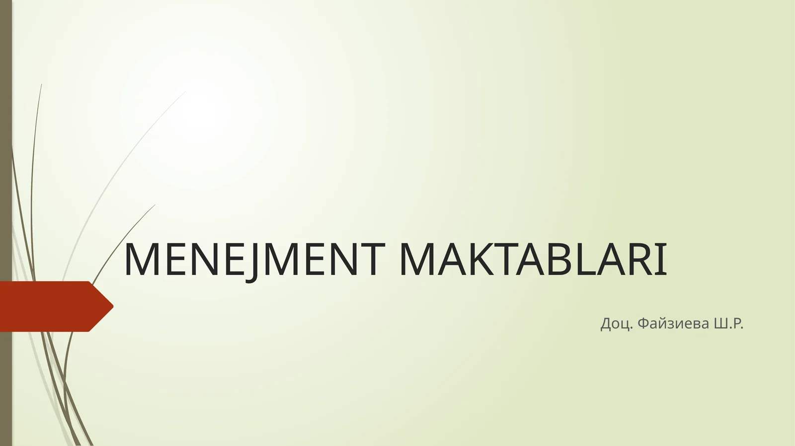 MENEJMENT MAKTABLARI