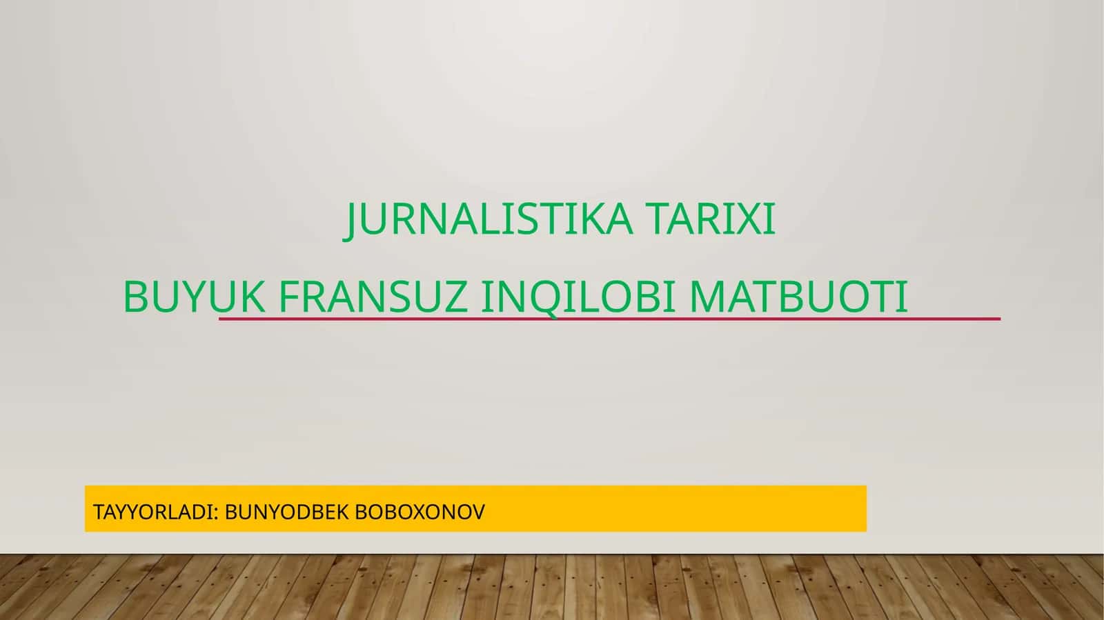 Jurnalistika Tarixi