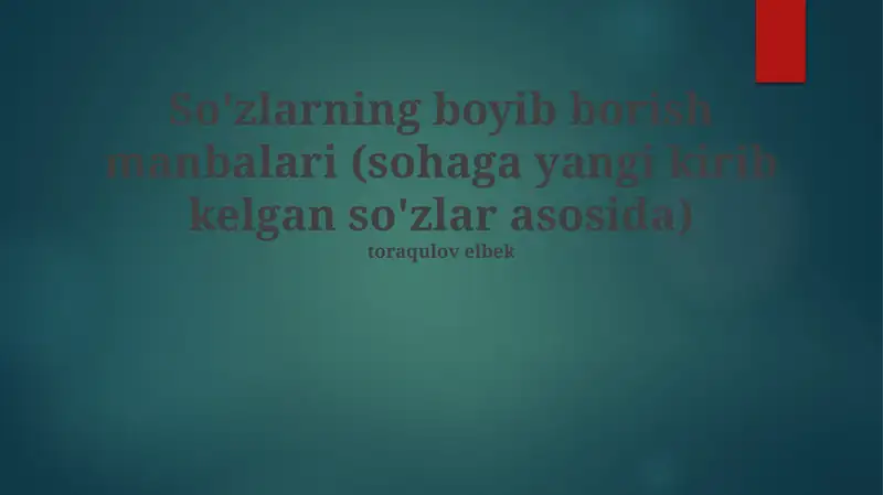 Yangi so'zlar lug'ati