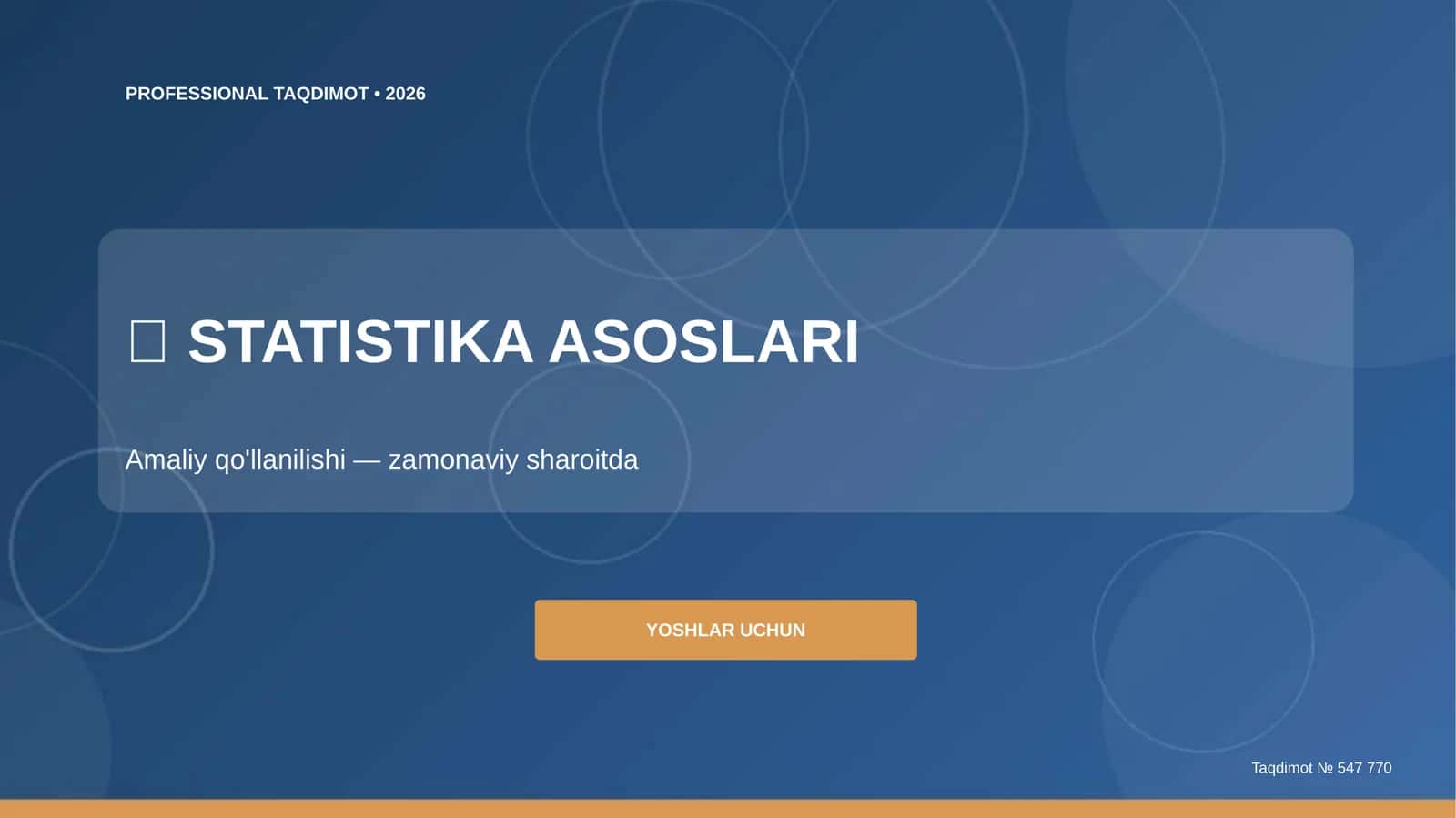 STATISTIKA ASOSLARI